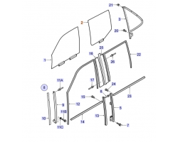 Türscheibe hinten rechts / RH SAAB 9-5 I Limousine 1998-2010, SAAB Original-Ersatzteil